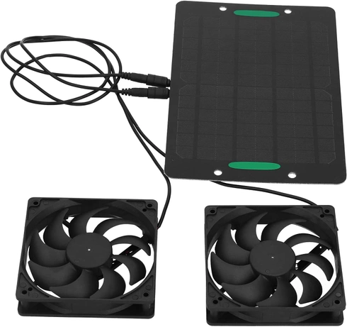Solární ventilátor Wakects černý, 2ks
