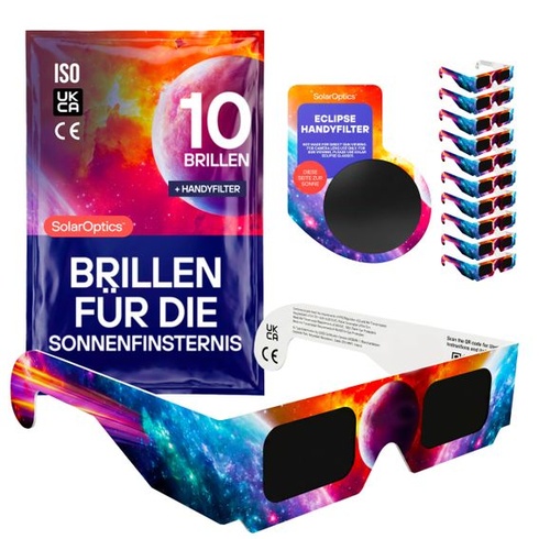 Okuliare Eclipse s filtrom pre smartfón – certifikácia ISO 12312-2 a CE, Bezpečné pozorovanie Slnka +