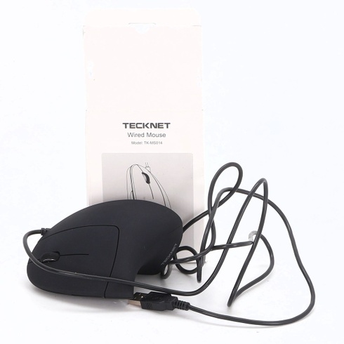 Ergonomická myš TECKNET s USB káblom, 6400 DPI, 6 tlačidiel, Vertikálna myš, Optická počítačová myš