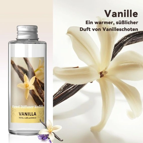 SCENTORINI Náhradná náplň do vône do izby 200 ml, vanilka, Náhradná fľaštička s tyčinkami –