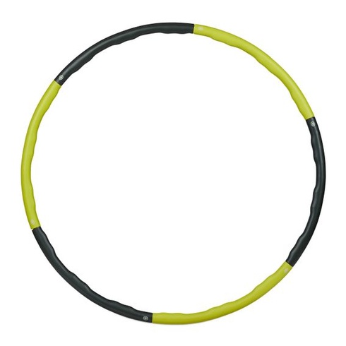 Hula Hoop Relaxdays, 98 cm Ø, fitness obruč pre dospelých, žltá/sivá