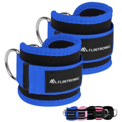 Kotníkové popruhy Flintronic Cable Pulley s D-kroužky, kotníkové popruhy pro kondiční trénink,