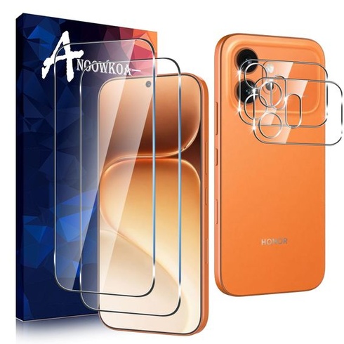 Anoowkoa 2+2 balenie tvrdeného skla pre Honor 600 5G, tvrdosť 9H, číry HD ochranný kryt pre Honor