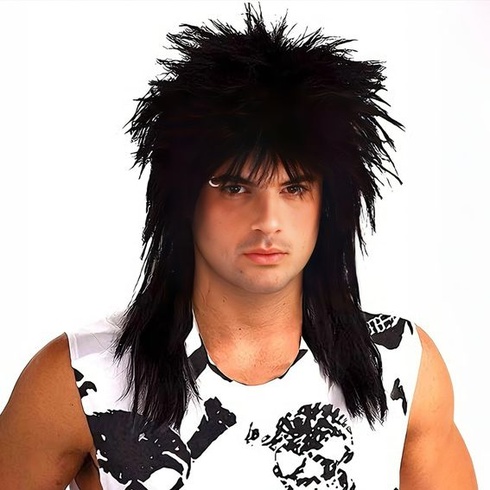 Parochne v štýle 80. rokov s príčesky mullet pre mužov, kostýmy na večierky, vtipné parochne pre dospelých,