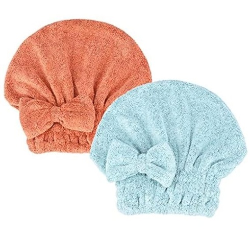 Uterák na vlasy z mikrovlákna, super savý, 2 kusy, uterák na hlavu, turban na vlasy, rýchloschnúci