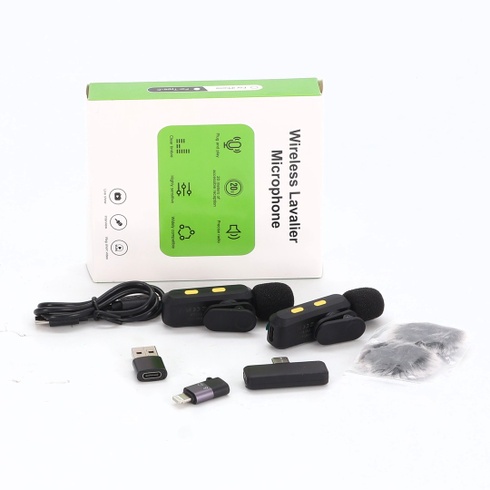 Mini mikrofon pro iPhone, Android a PC - Mini mikrofon Plug & Play s větrnou clonou, bezdrátový