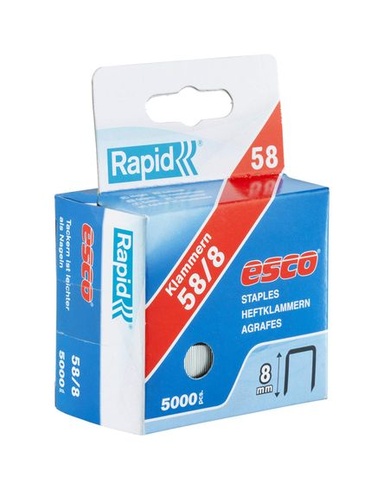 Sponky Rapid Esco typ 58, sponky 8 mm, 5 000 ks, jemné drátěné sponky pro standardní ruční