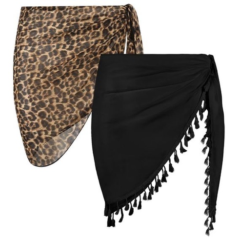 Dámsky plážový zavinovací sarong Aomig, šifónová plážová sukňa so strapcami, sarong, letná šatka,