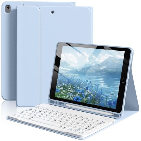 Pouzdro s klávesnicí pro iPad 10,2 palce 9./8./7. generace QWERTZ, modré