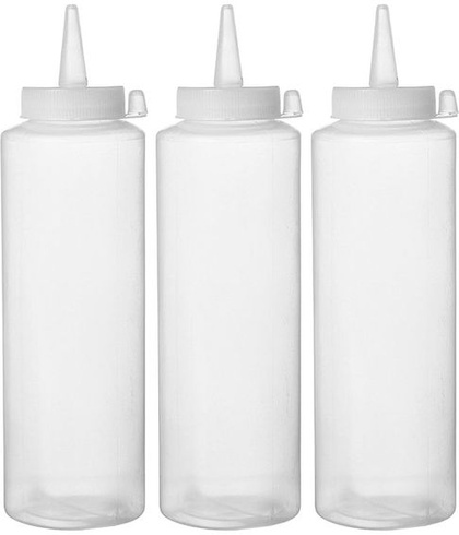 Dávkovacia fľaša HENDI, 3 kusy, 200 ml, LDPE, PP, priehľadná 0,2 l priehľadná