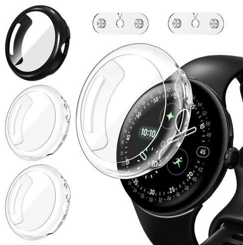 Ivoler 3dílné pouzdro s ochranou obrazovky a nabíjecím stojánkem pro Google Pixel Watch 4 45 mm,