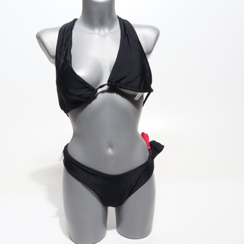 RXRXCOCO Sexy brazílske bikiny s trojuholníkovým string topom, tangá, plavky, čierne, veľkosť XL