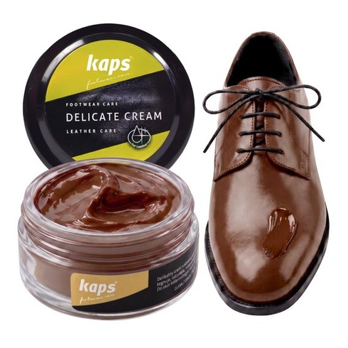 Krém na topánky na hladkú kožu, viac ako 70 farieb – Kaps Delicate Cream 179 - Orech