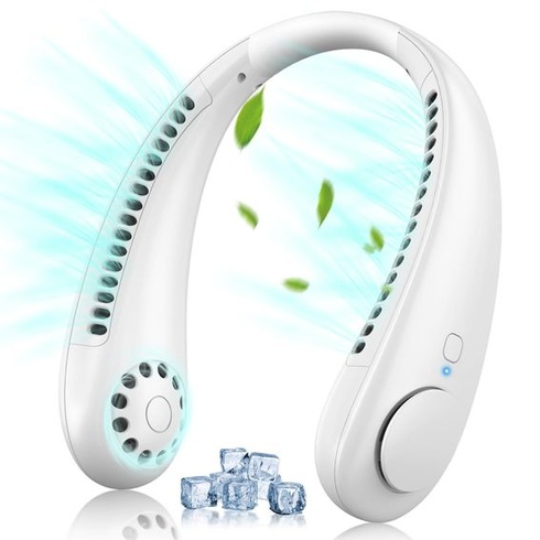 Timiyou krčný ventilátor, tichý krčný ventilátor s 360 ° prúdením vzduchu, hands-free bezlopatkový