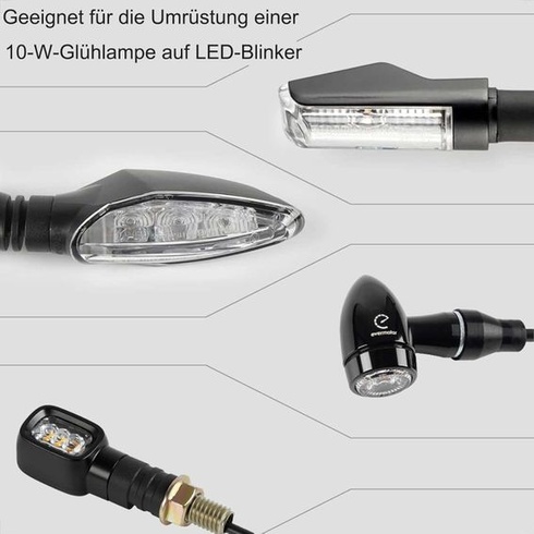 Evermotor 4 kusy DC 12V 10W LED motocyklový záťažový rezistor, kábel pre rezistory smerových svetiel