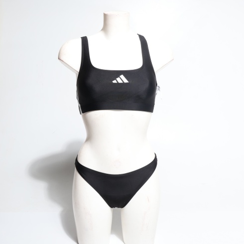 Dámske bikiny adidas s 3 pruhmi a V-Back, veľkosť 36, čierne / biele