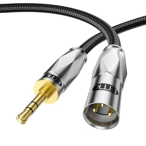 Nesymetrický kábel EMK 3,5 mm (1/8 palca) na XLR samec-samec - 1,5 m 1,5 metra