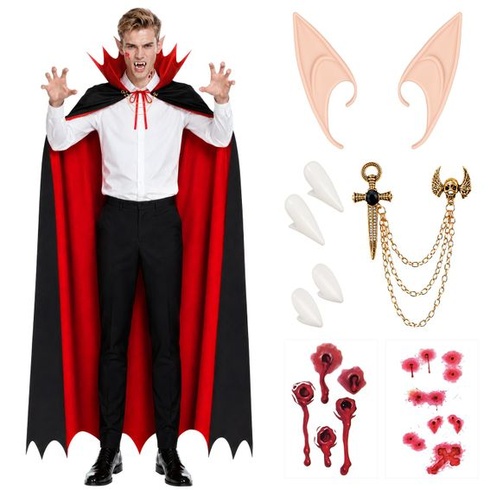 Halloweensky upírsky kostým SelfTek pre mužov a ženy na halloweenskej cosplay párty