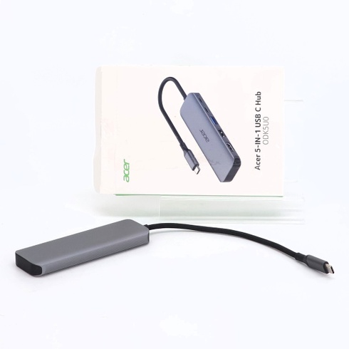 Rozbočovač Acer 5 v 1 USB-C, adaptér USB-C na HDMI 4K pri 60 Hz, prenos dát 5 Gb/s cez USB-A a