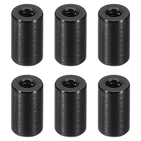 PATIKIL 6 kusů distančních podložek M3, vnitřní průměr 3 mm, vnější průměr 6 mm, délka 10 mm, černé