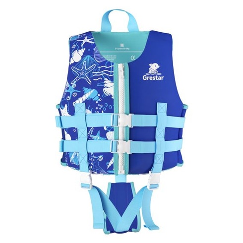 Detská záchranná vesta s nastaviteľnými popruhmi, Grestar Float Jacket, neoprénová plavecká pomôcka