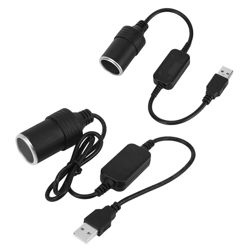 Balení 2 kusů USB A Muž na 12V Zapalovač cigaret do auta 5V až 12V ...