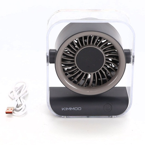 KIMMOO USB dobíjací stolný ventilátor, tichý stolný ventilátor s turbo prúdením vzduchu, 100