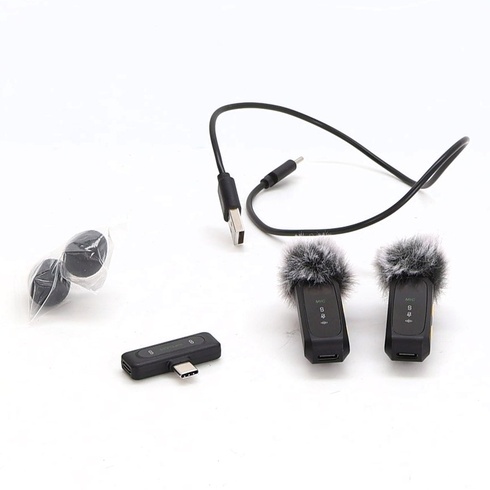 Mini mikrofon pro iPhone, Android a PC - Mini mikrofon Plug & Play s větrnou clonou, bezdrátový