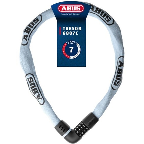 Trezor s řetězovým zámkem ABUS 6807C, délka 110 cm, modrý (světle modrý) 110 cm