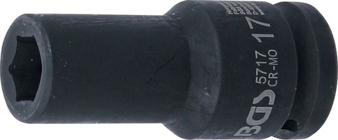 BGS 5717 | Hlboký šesťhranný rázový nástrčný kľúč | Veľkosť kľúča 17 mm: 17 mm