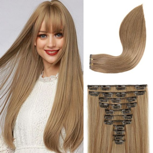 REECHO Clip-in predlžovanie vlasov - 11dielne clip-in predlžovanie vlasov pre ženy, 61 cm dlhé rovné