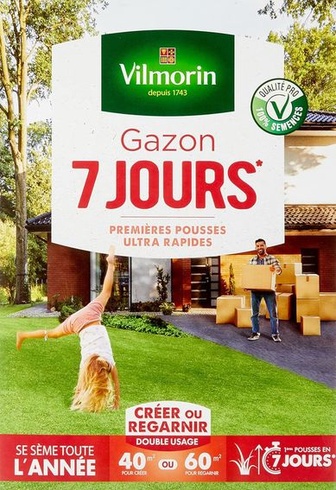 Vilmorin 4460714 7denní hnojivo na trávník, zelené, 1 kg