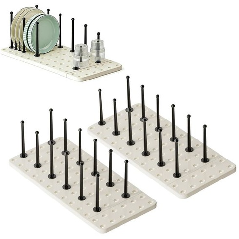 Organizér na talíře, organizér do zásuvek, sada 2 kusů, organizér do kuchyňské linky pro ukládání