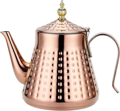 SANQIAHOME 1,2 l (40 oz) Kanvica na čaj s nerezovým kladivkovým vzorom, s vložkou sitka, s rukoväťou