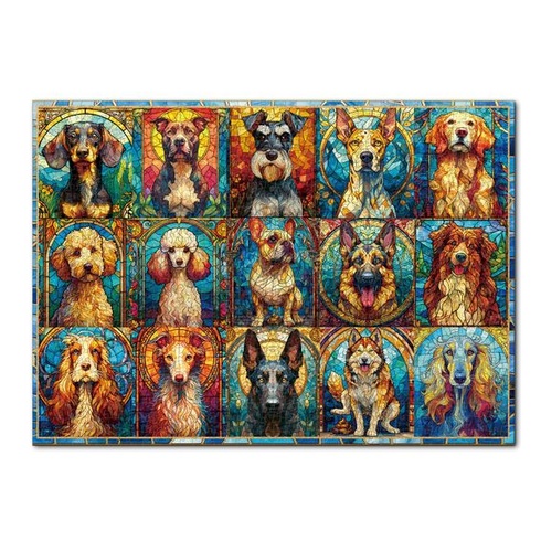 1000dílné puzzle, klasické puzzle pro dospělé, pes z mořského skla