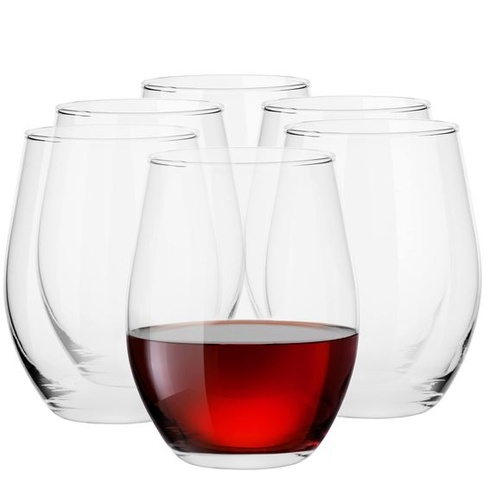 TREND FOR HOME Sklenice na víno bez stopky, 580 ml, Sada 6 kusů, Sklenice na víno bez stopky,