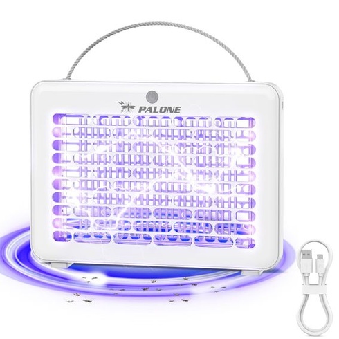 PALONE 4000V elektrický lapač hmyzu, závesná elektrická lampa proti komárom 1200mAh s 1,2m