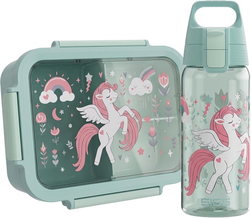 Svačinový box Sigg Set Uniflower, zelený