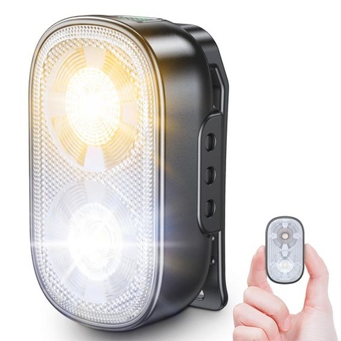 Klip na svítilnu Glangeh 500LM s 10 režimy (bodové/rozptylové/červené světlo), handsfree