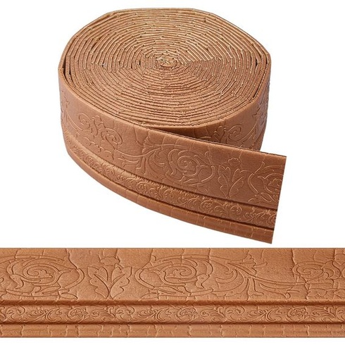 10m BurlyWood samolepiaca flexibilná penová tapetová lišta, šírka 100 mm, 3D penová tapeta, soklová