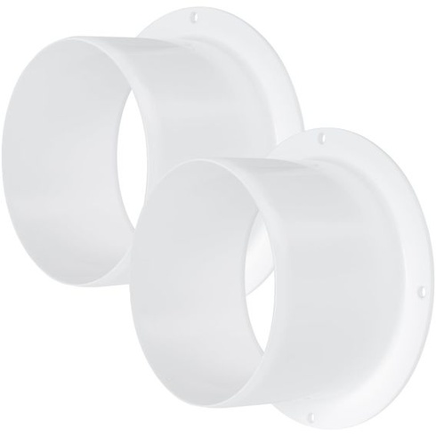 Vent Systems Větrací příruba 100 mm, plastová kulatá, rovná – 2 kusy – Robustní spojovací deska pro