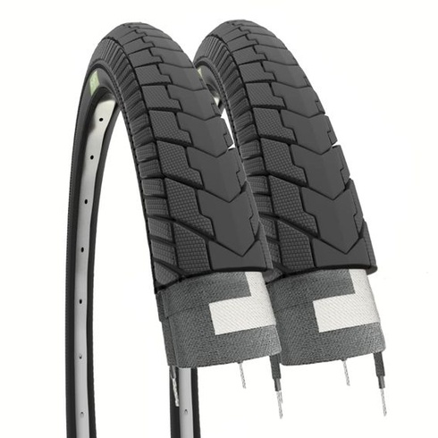 Ecovelò 2 pneumatiky 24 x 1,75 (47-507) čierne gumené pneumatiky, detský mestský bicykel 24” holandský