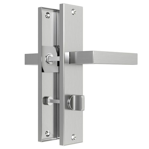 Kliky dveří, interiérové dveře, klika, stříbrná, 78 mm, WC/koupelna, CUBE WC - koupelna, stříbrná