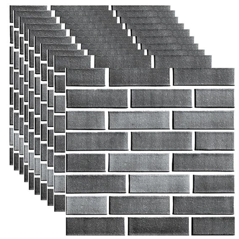 3D nástenné panely, samolepiace, 10 kusov, samolepiaca tapeta, šedá
