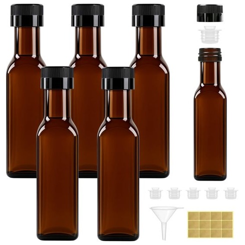 6 fľaštičiek na olej 100 ml, fľaštičky na olivový olej so skrutkovacím uzáverom