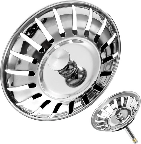 Nerezová vypúšťacia zátka, 82 mm, náhradná zátka do drezu, pre kuchynský drez, 82,3 - 84 mm