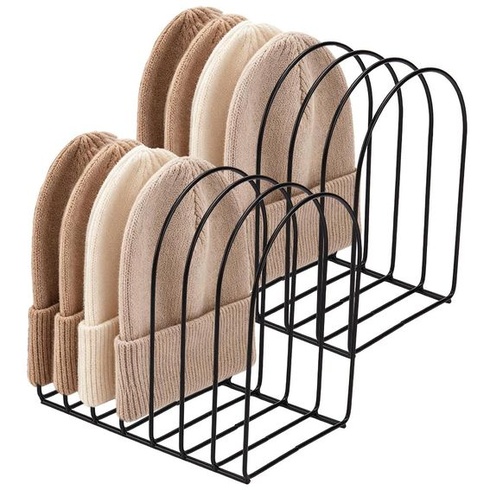Nbeads 2dielny pletený úložný priestor na čiapky 195x130x195 mm, odolný držiak na čiapky, kovový