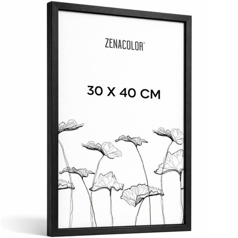 Fotorámik Zenacolor 30x40 cm, drevo, čierna - ochranná fólia proti poškriabaniu, flexibilné zavesenie