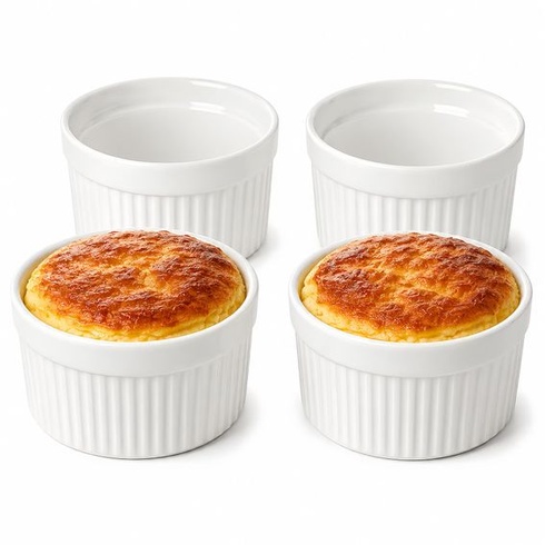 WERTIOO misky na Crème Brûlée, 4 kusy, 8 oz/237 ml, misky na suflé 8 oz/237 ml 4