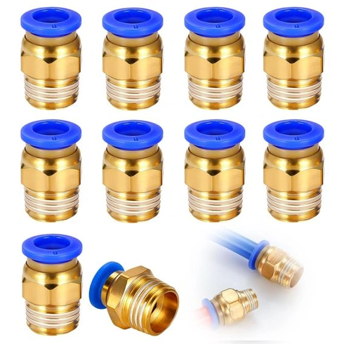 10 kusů přímých fitinek s vnějším průměrem trubky 8 mm x vnějším závitem 1/4 BSP pro systémy